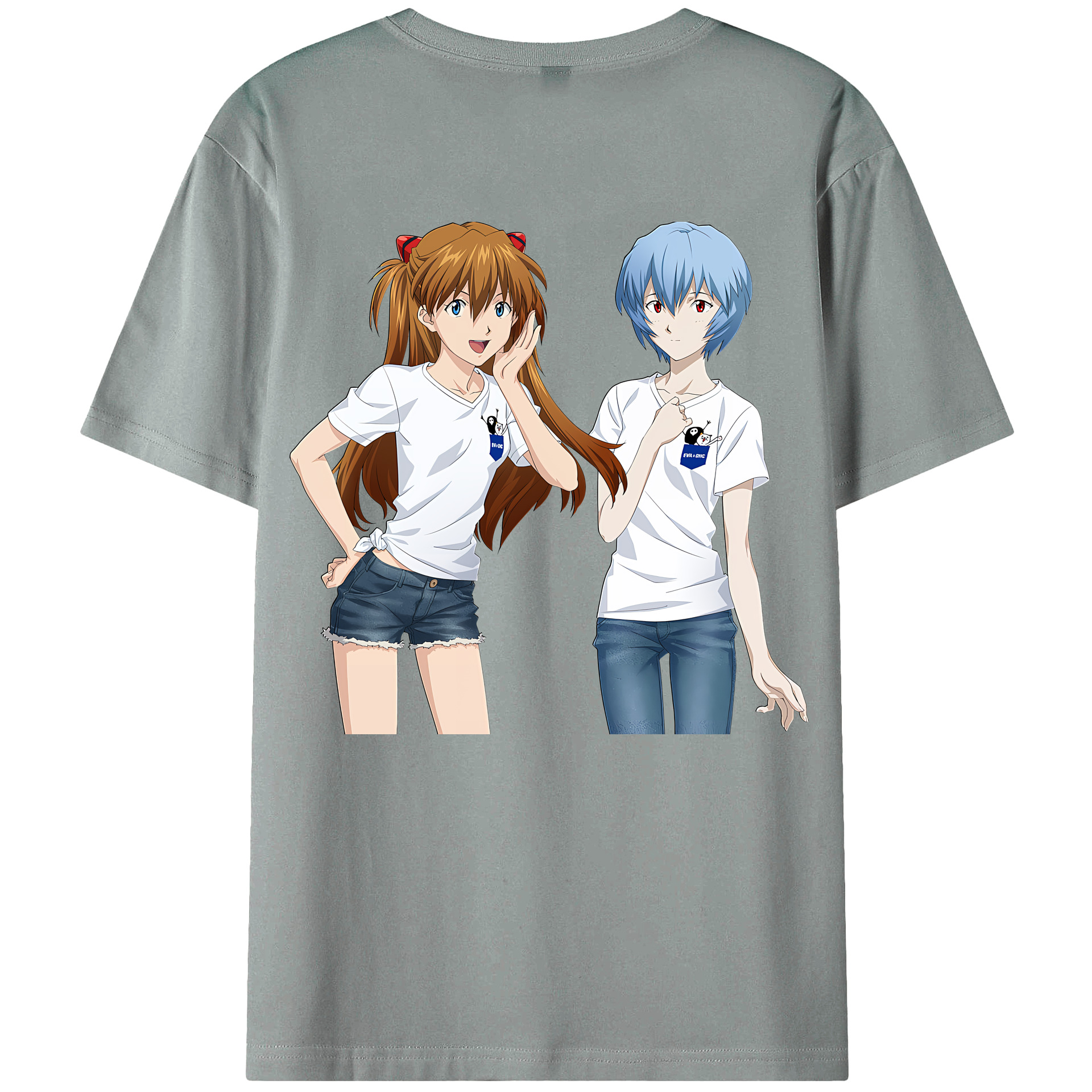 （画像用） EVA 新世紀エヴァンゲリオン 綿100％ メンズ半袖Tシャツ（バックプリント） 通気性